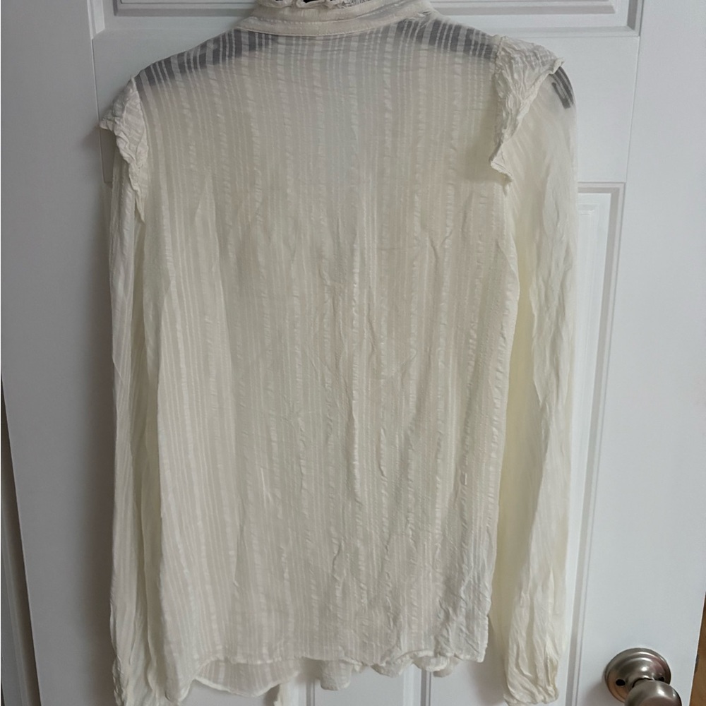 Mango Cream Ruffled Blouse - Picture 3 of 4